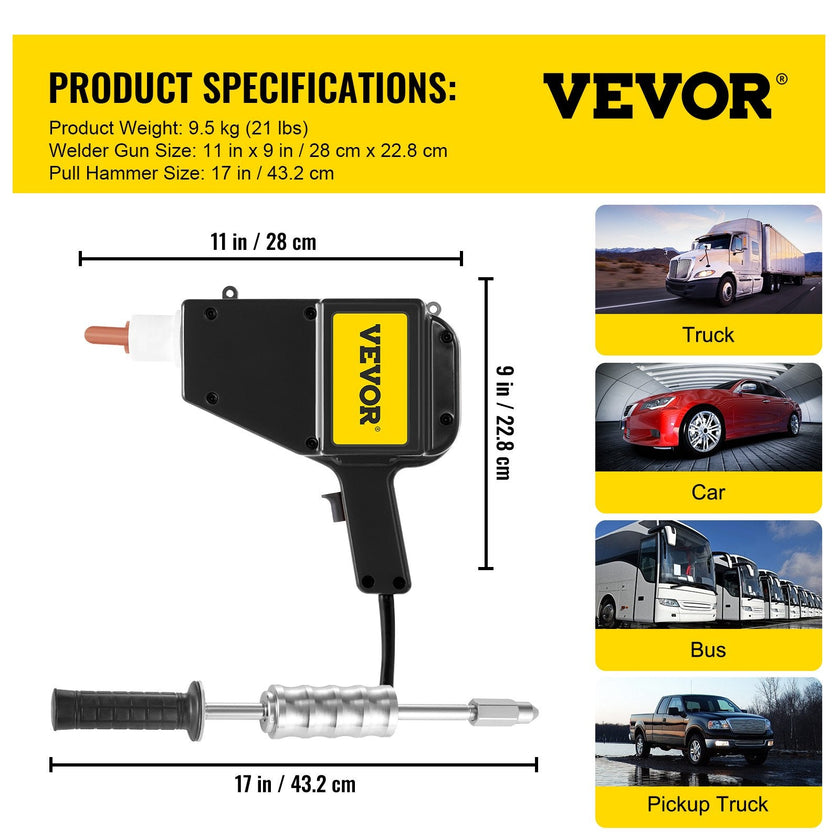 Spot Welder Auto Body Stud Welder 110V With Slide Hammer Stud Welder Starter Kit Repair 800VA +1000 Nails