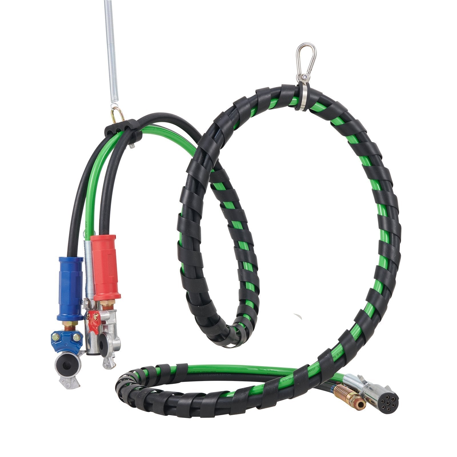 VEVOR 15FT Semi Truck Air Lines Kit with 2PCS Glad Hands, 3-in-1 Air Hoses & 7 Way ABS Electric Power Line, with 2PCS Gladhand Handles, 4PCS Seals and Tender Spring Kit for Semi Truck Trailer Tractor