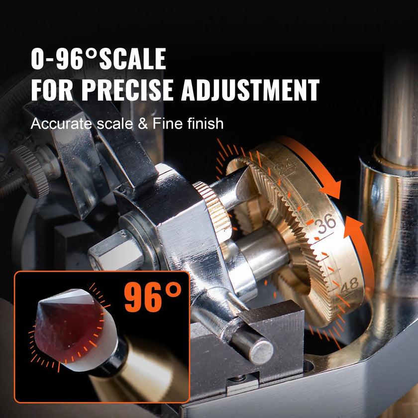 VEVOR Gem Faceting Machine, 2800RPM Jade Grinding Polishing Machine, 110V 180W Rock Polisher Jewel Angle Polisher, with Faceted Manipulator and 1 Bag of Triangle Abrasive for Jewelry Polisher