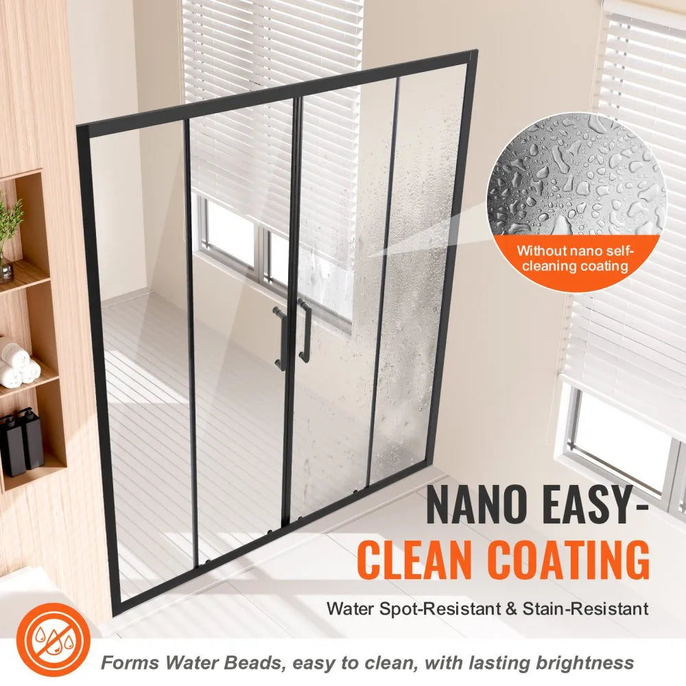Semi-Frameless Sliding Shower Door 57.8–59