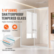 VEVOR Semi-frameless Shower Door 57.7-59x70in SGCC Tempered Glass 1/4in Chrome