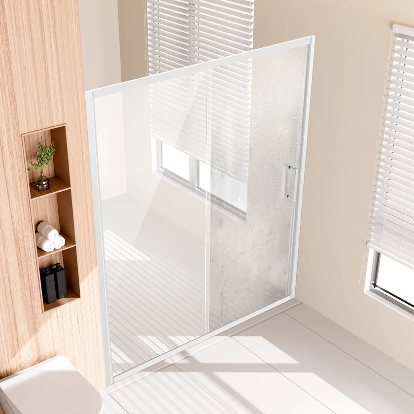 VEVOR Semi-frameless Shower Door 57.7-59x70in SGCC Tempered Glass 1/4in Chrome