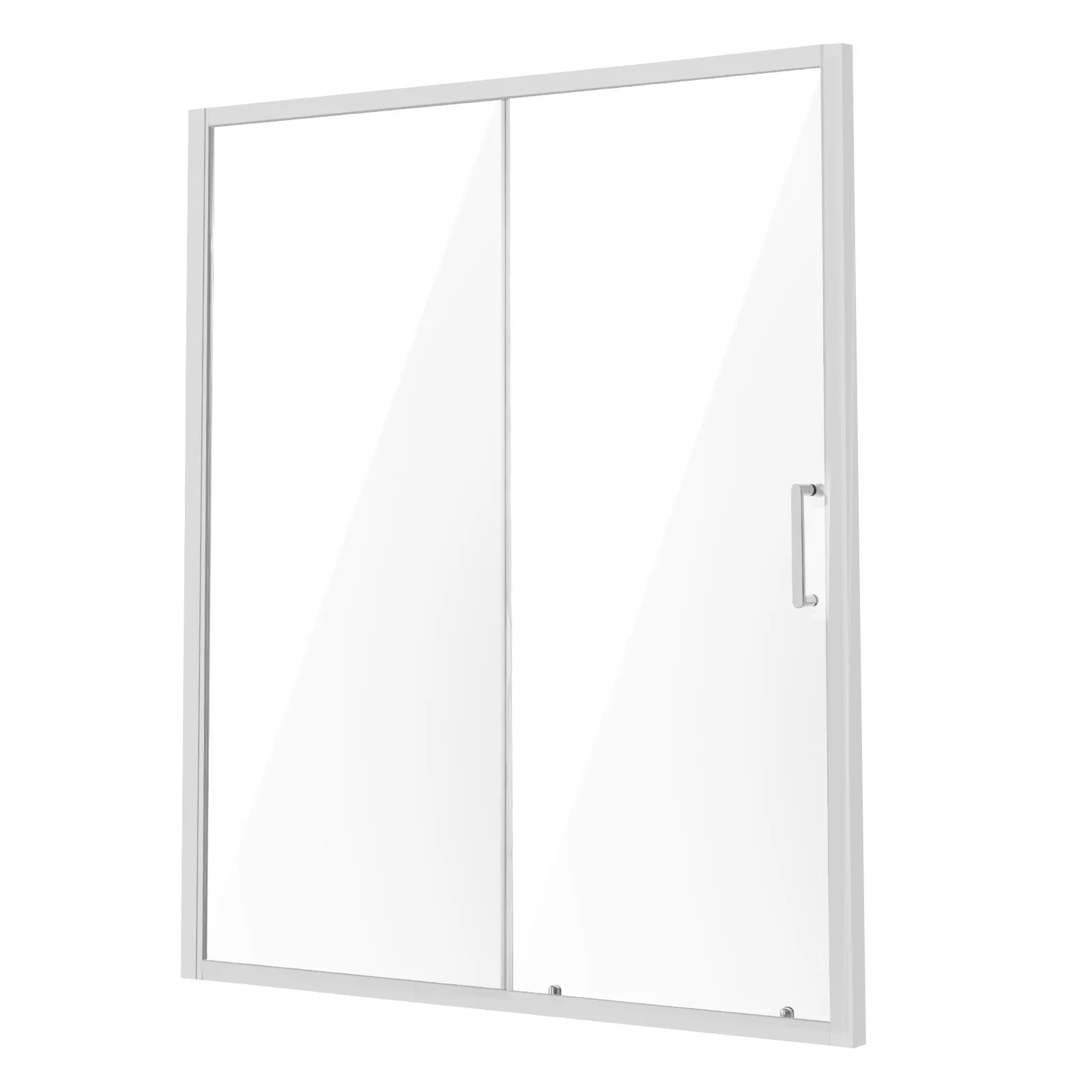 VEVOR Semi-frameless Shower Door 57.7-59x70in SGCC Tempered Glass 1/4in Chrome