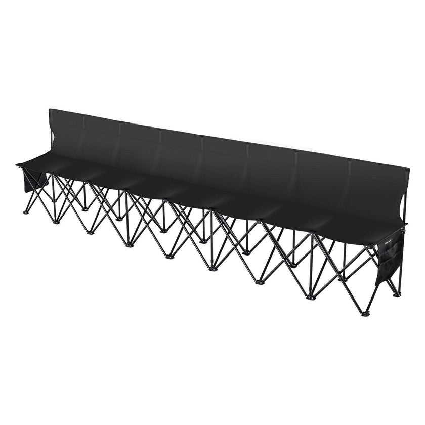 VEVOR 8 Seat Portable Folding Sport Bench Outdoor Camping Chair with Carry Bag