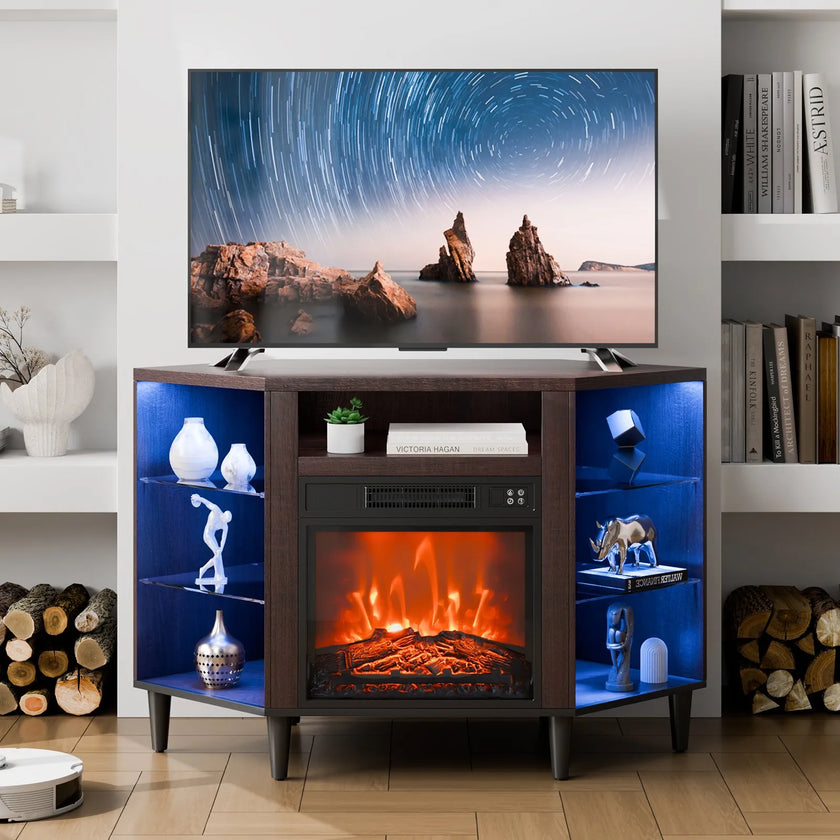 VEVOR Electric Fireplace TV Stand Corner TV Stand for TVs up to 50