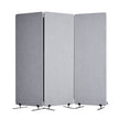 VEVOR 2FT Room Divider 3 Panels PET Polyester Soundproof Privacy Screen Grey