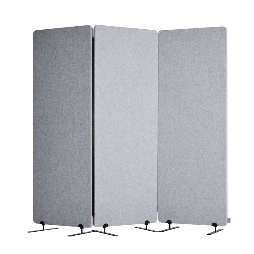 VEVOR 2FT Room Divider 3 Panels PET Polyester Soundproof Privacy Screen Grey