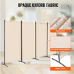 VEVOR Room Divider 4 Panels Fabric Room Privacy Screen for Office Bedroom Beige