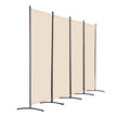 VEVOR Room Divider 4 Panels Fabric Room Privacy Screen for Office Bedroom Beige