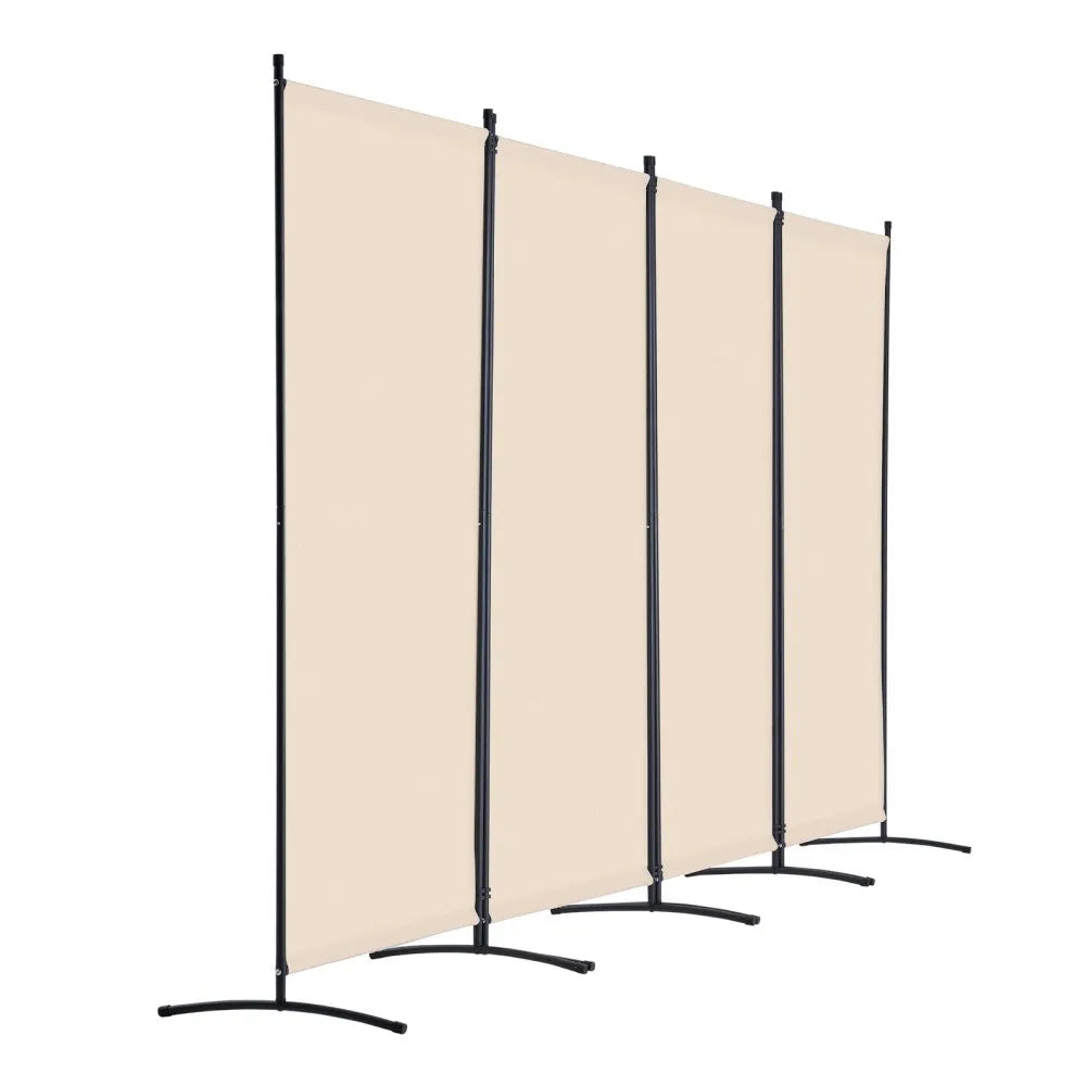 VEVOR Room Divider 4 Panels Fabric Room Privacy Screen for Office Bedroom Beige