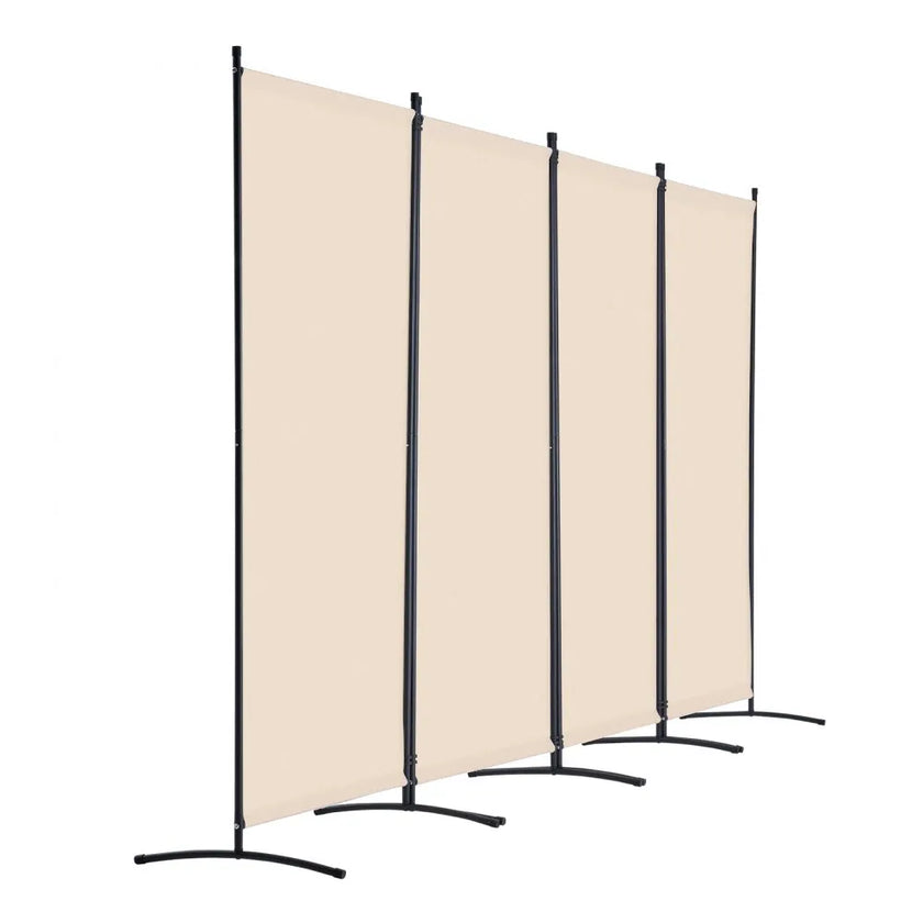 VEVOR Room Divider 4 Panels Fabric Room Privacy Screen for Office Bedroom Beige