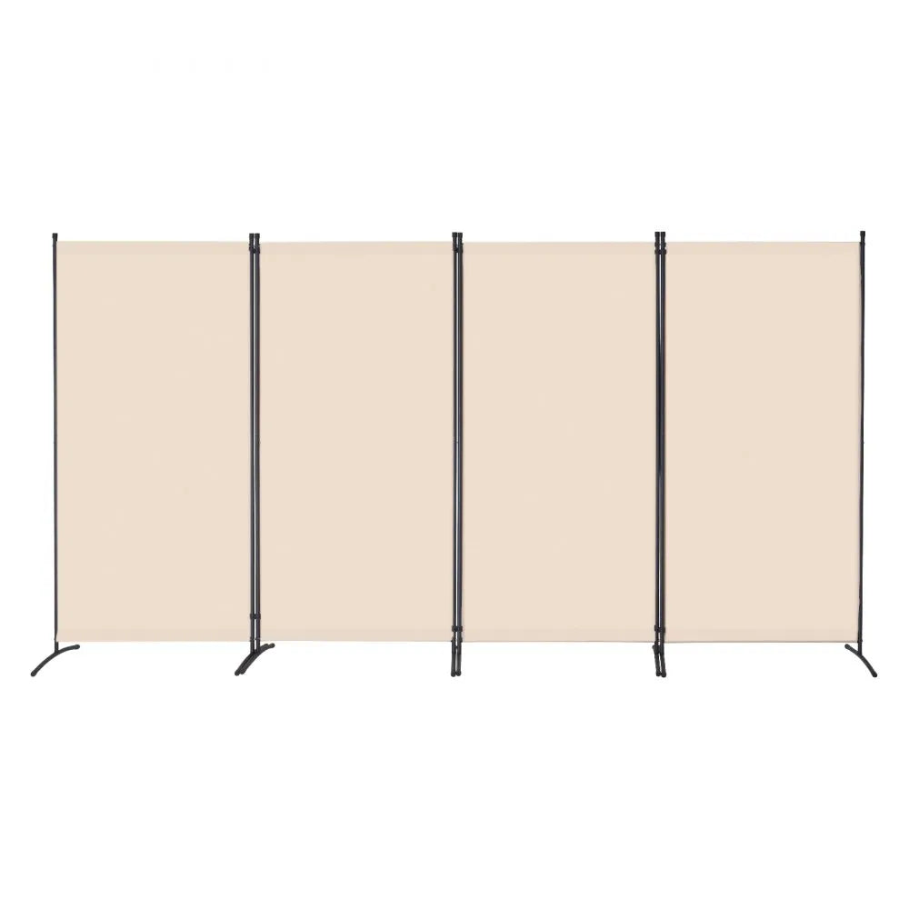 VEVOR Room Divider 4 Panels Fabric Room Privacy Screen for Office Bedroom Beige