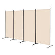 VEVOR Room Divider 4 Panels Fabric Room Privacy Screen for Office Bedroom Beige