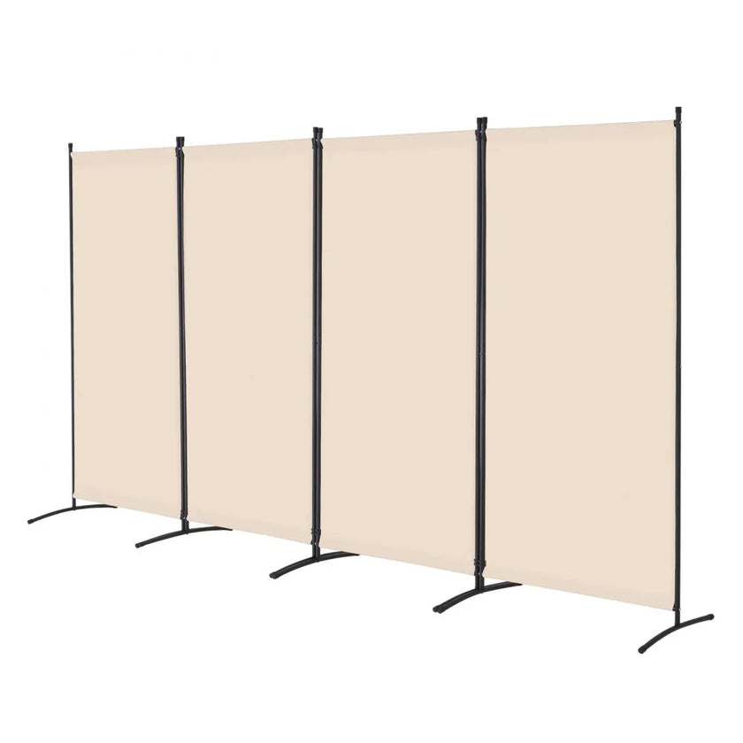 VEVOR Room Divider 4 Panels Fabric Room Privacy Screen for Office Bedroom Beige