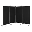 VEVOR Room Divider 4 Panels Fabric Privacy Screen for Office Bedroom Black