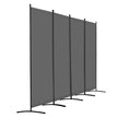 VEVOR Room Divider 4 Panels Fabric Room Privacy Screen for Office Bedroom Grey