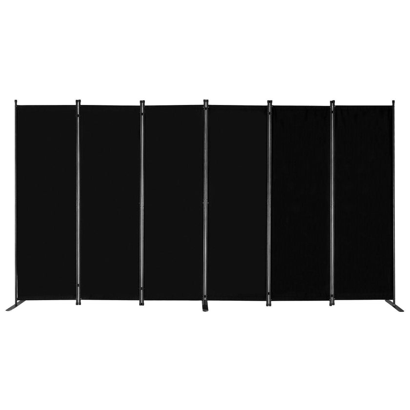 VEVOR Room Divider 6 Panels Fabric Room Privacy Screen for Office Bedroom Black