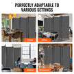VEVOR Room Divider 6 Panels Fabric Room Privacy Screen for Office Bedroom Grey