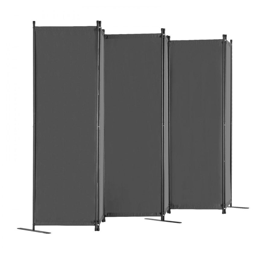 VEVOR Room Divider 6 Panels Fabric Room Privacy Screen for Office Bedroom Grey