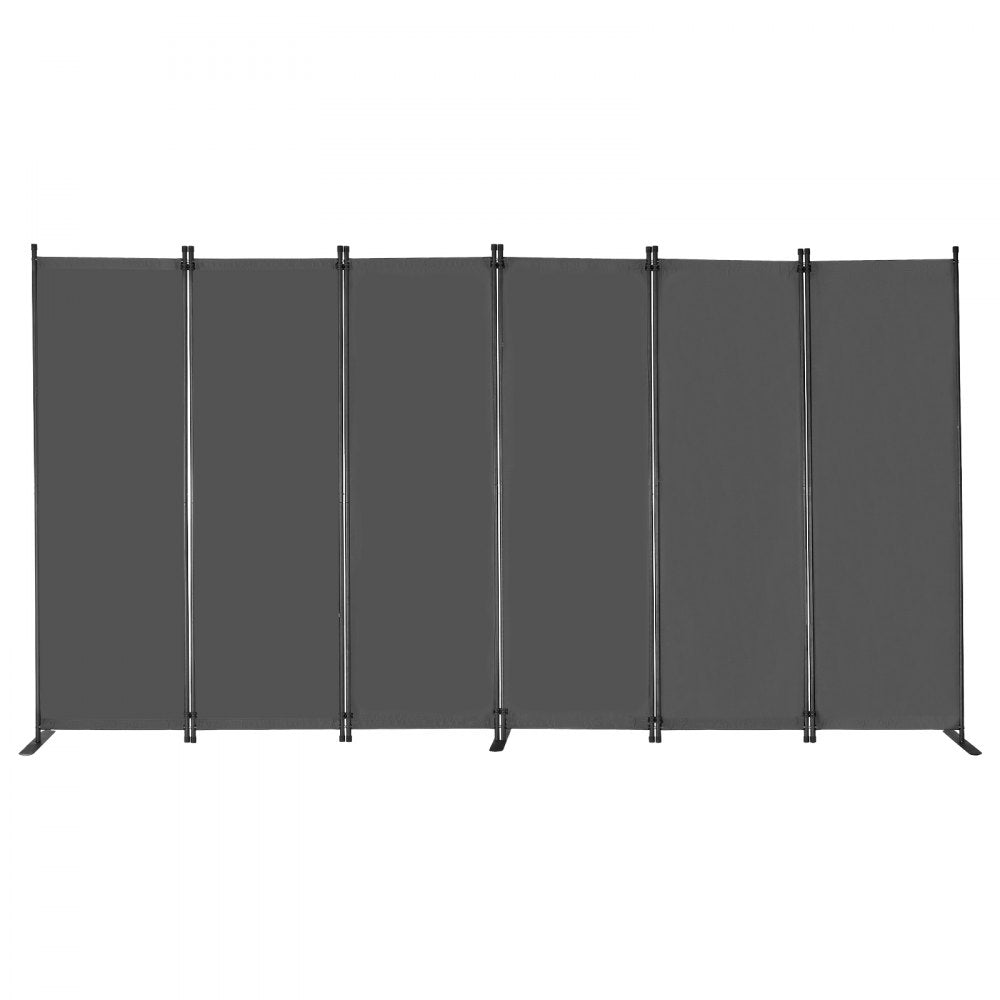 VEVOR Room Divider 6 Panels Fabric Room Privacy Screen for Office Bedroom Grey