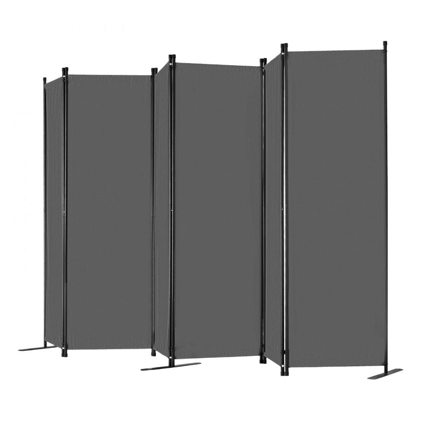 VEVOR Room Divider 6 Panels Fabric Room Privacy Screen for Office Bedroom Grey
