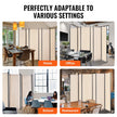 VEVOR Room Divider 6 Panels Fabric Room Privacy Screen for Office Bedroom Beige