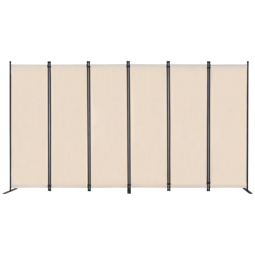 VEVOR Room Divider 6 Panels Fabric Room Privacy Screen for Office Bedroom Beige