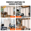VEVOR Room Divider 3 Panels Fabric Room Privacy Screen for Office Bedroom Beige