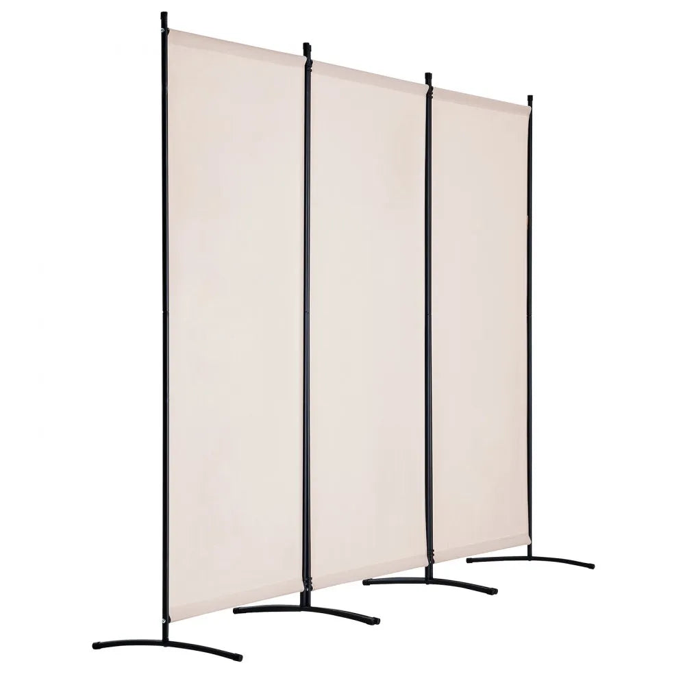 VEVOR Room Divider 3 Panels Fabric Room Privacy Screen for Office Bedroom Beige