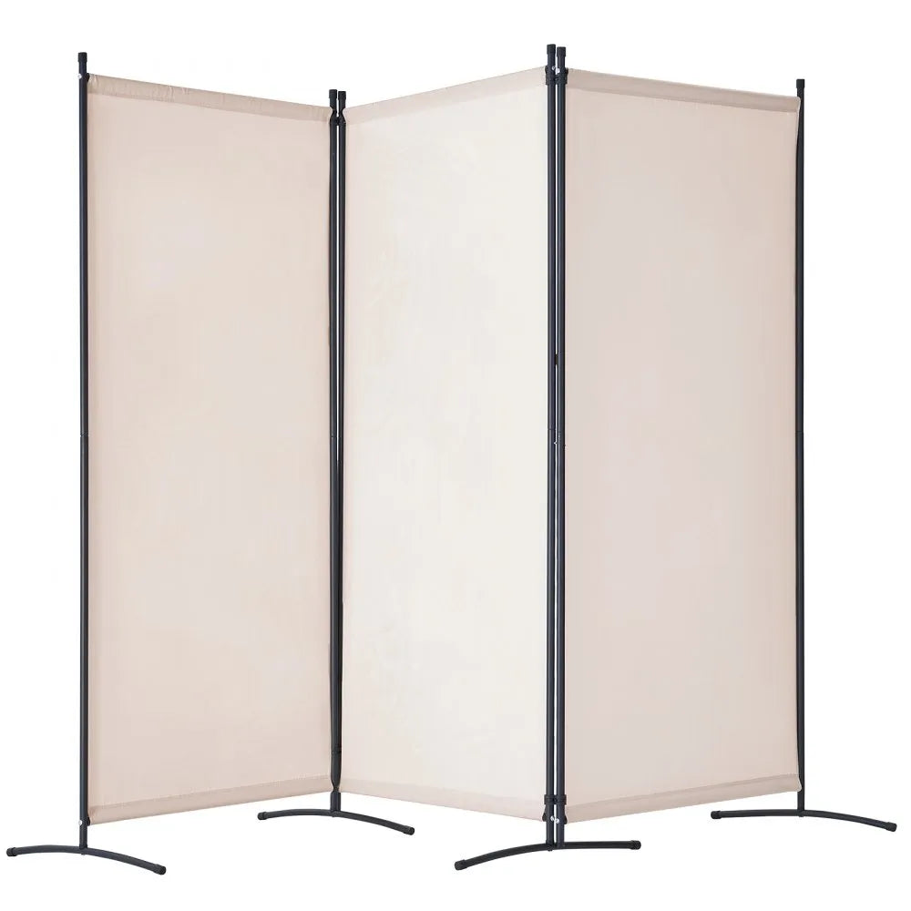 VEVOR Room Divider 3 Panels Fabric Room Privacy Screen for Office Bedroom Beige