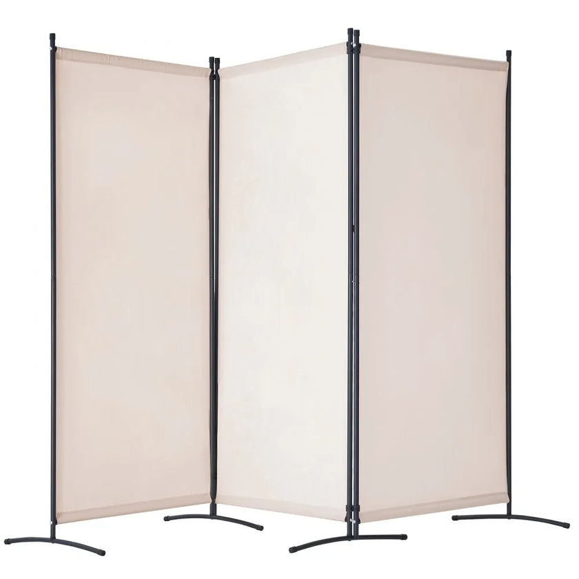 VEVOR Room Divider 3 Panels Fabric Room Privacy Screen for Office Bedroom Beige