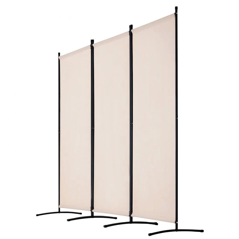 VEVOR Room Divider 3 Panels Fabric Room Privacy Screen for Office Bedroom Beige