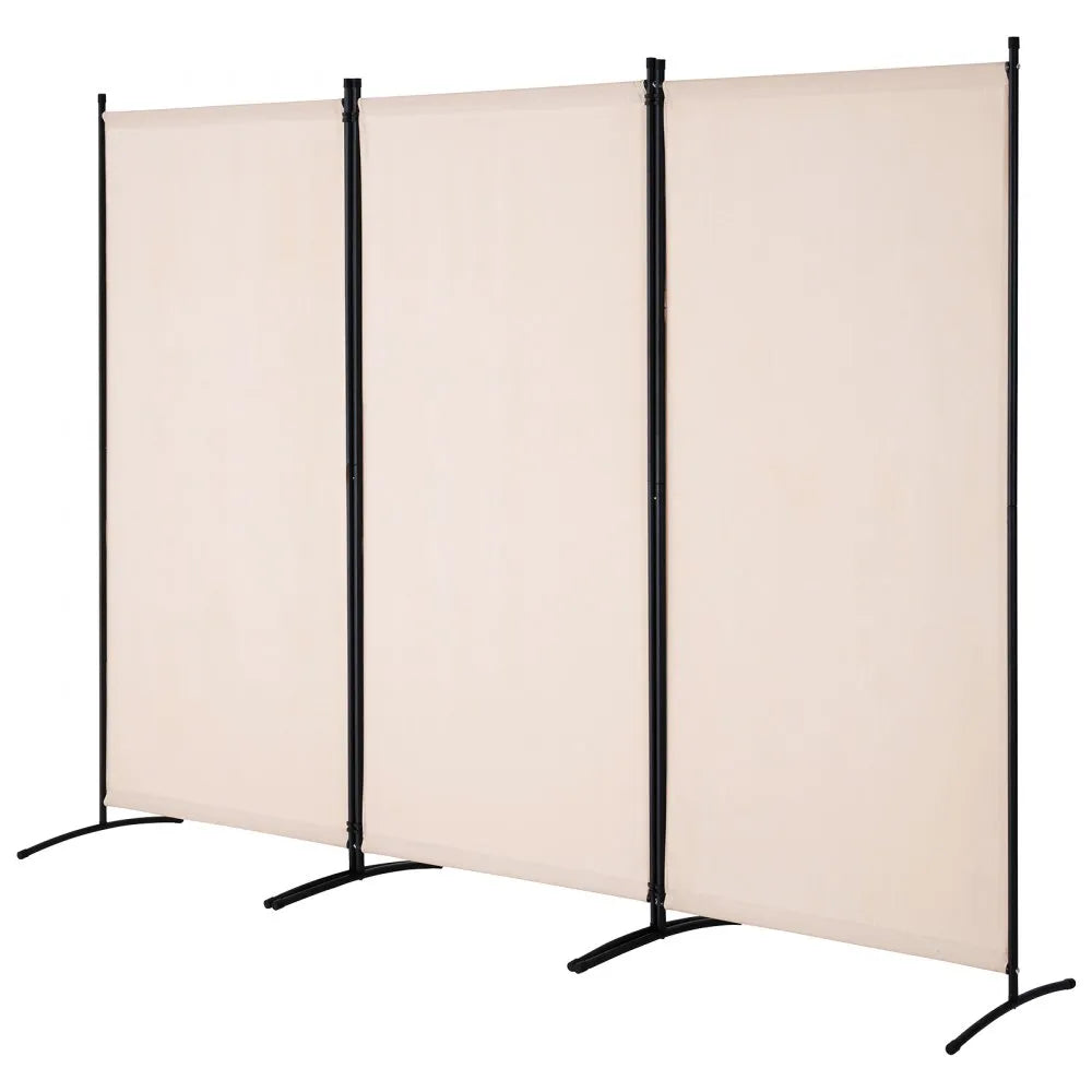 VEVOR Room Divider 3 Panels Fabric Room Privacy Screen for Office Bedroom Beige