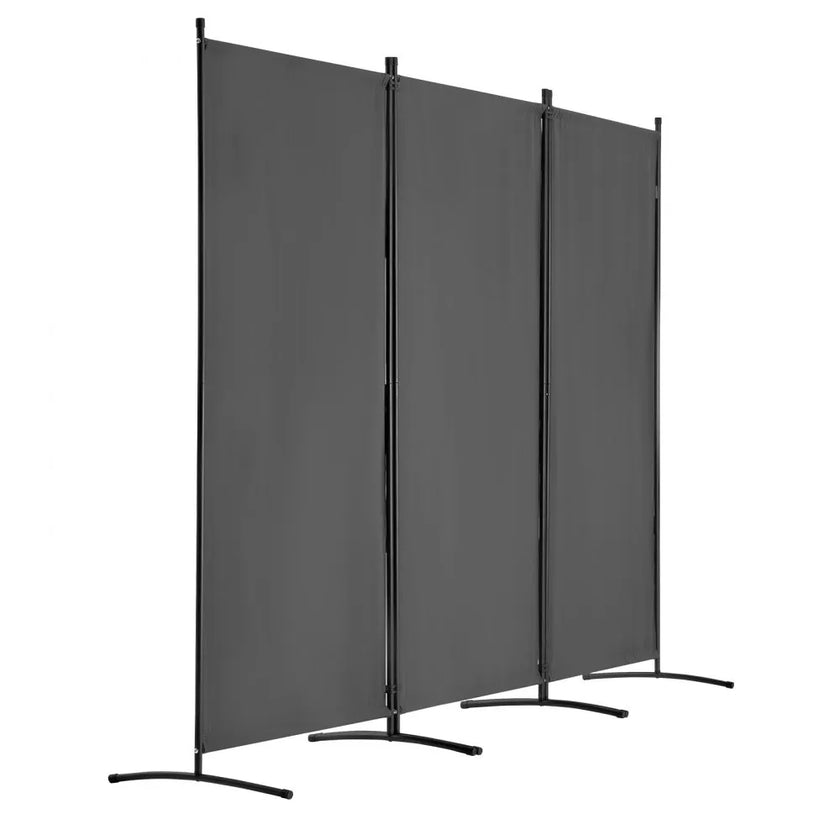 VEVOR Room Divider 3 Panels Fabric Room Privacy Screen for Office Bedroom Grey