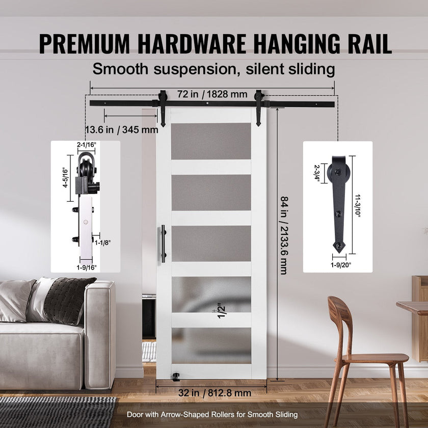 VEVOR Barn Door and Hardware Kit, 32