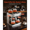 VEVOR Commercial Drip Coffee Maker, 24 Cups Coffee-Maker Machine with 4 Glass Carafes and 4 Decanter Warmer Plates, Stainless Steel Dual-Head Coffee Brewer, for Restaurant, Office, Coffee Shop & Home