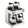VEVOR Commercial Drip Coffee Maker, 24 Cups Coffee-Maker Machine with 4 Glass Carafes and 4 Decanter Warmer Plates, Stainless Steel Dual-Head Coffee Brewer, for Restaurant, Office, Coffee Shop & Home