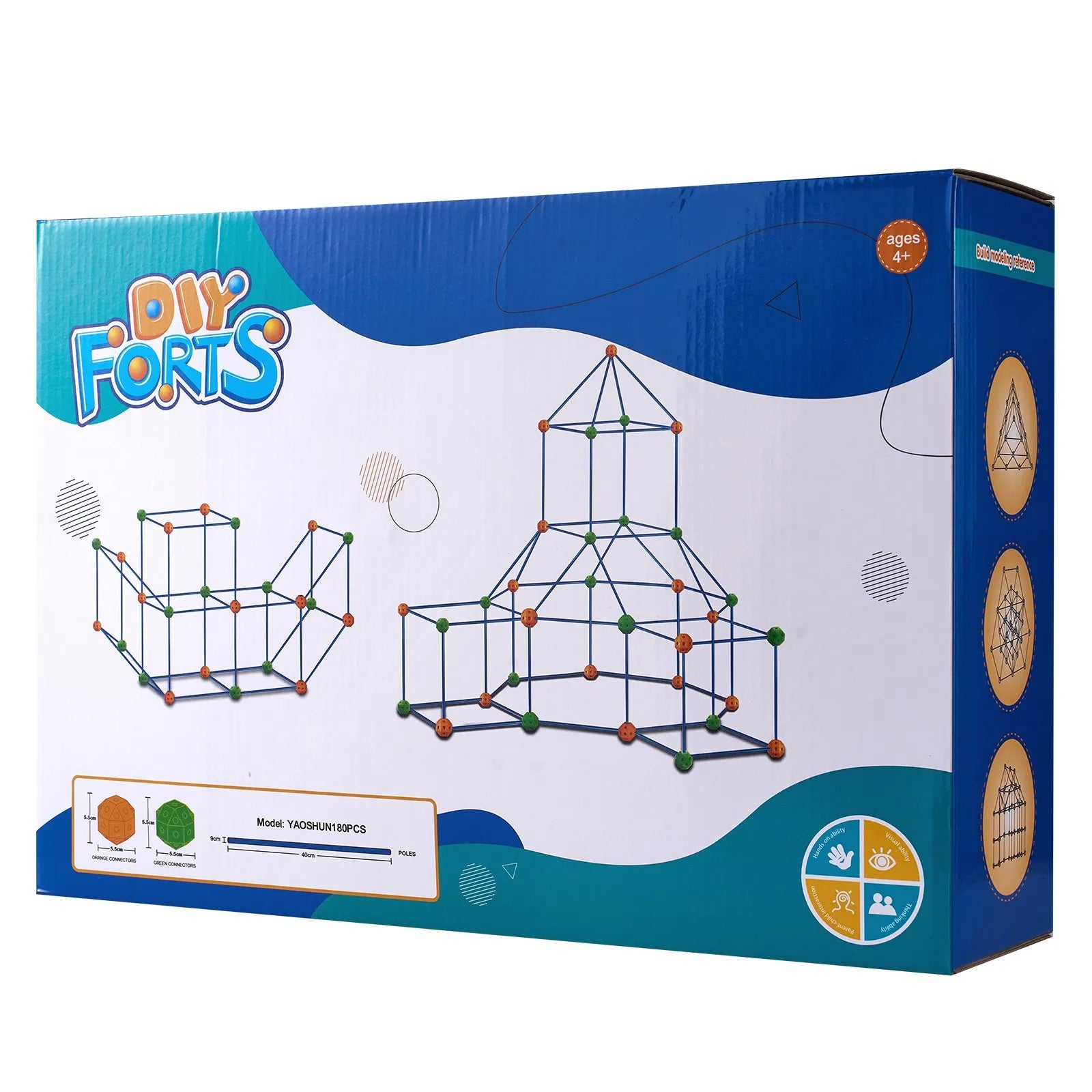 VEVOR Tent Fort Building Kit for Kids STEM Construction Toy Set Castle 180PCS