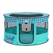 VEVOR Foldable Pet Playpen, 44'' x 44'' x 24'' Portable Dog Playpen, Crate Kennel for Puppy, Dog, Cat, Waterproof 600D Oxford Cloth, Removable Zipper, for Indoor Outdoor Travel Camping (Round, L)