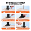 VEVOR Glass Clamp, 10 PCS Square Glass Railing Bracket for 0.31 