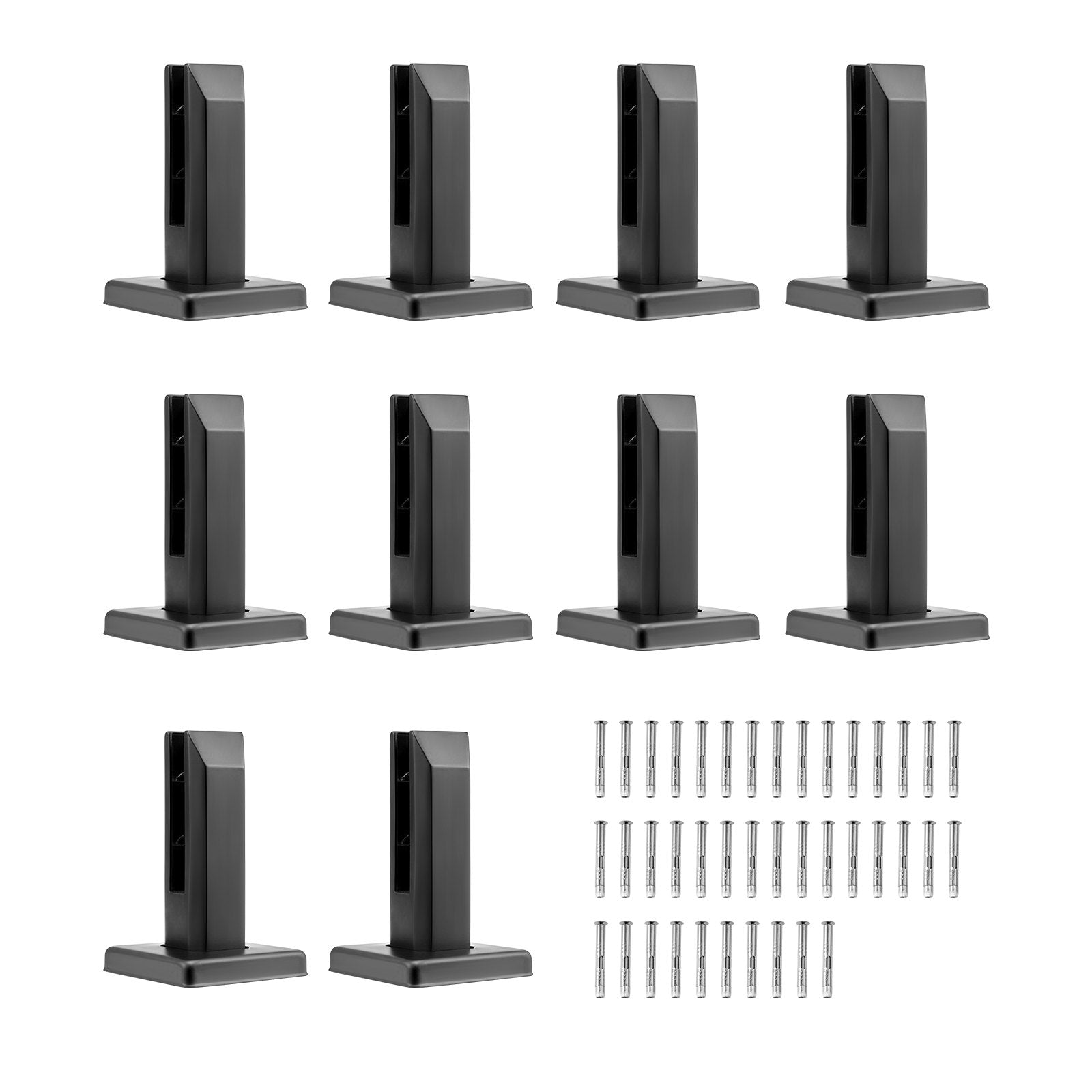 VEVOR Glass Clamp, 10 PCS Square Glass Railing Bracket for 0.31 