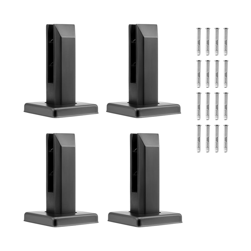 VEVOR Glass Clamp, 4 PCS Square Glass Railing Bracket for 0.31 