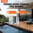 VEVOR Glass Clamp, 10 PCS Square Glass Railing Bracket for 0.31 