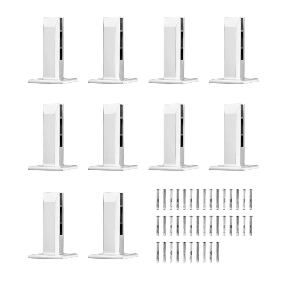 VEVOR Glass Clamp, 10 PCS Square Glass Railing Bracket for 0.31 