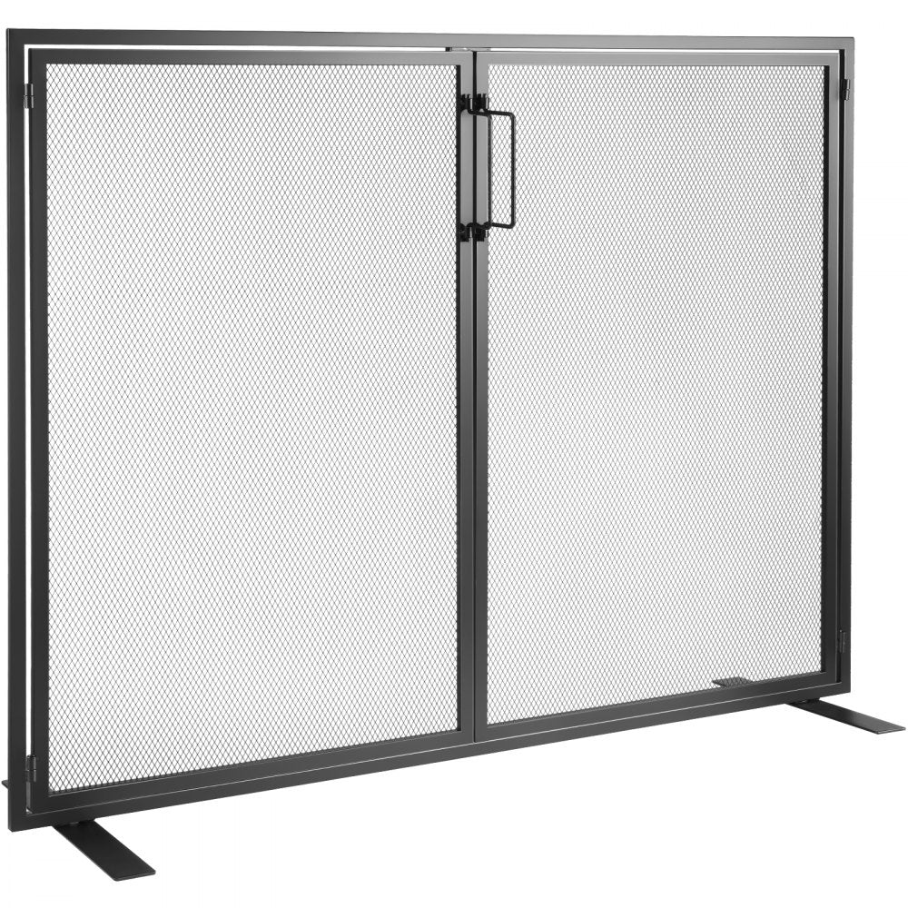 VEVOR Fireplace Screen 1 Panel with Door, Sturdy Iron Mesh Fireplace Screen, 38.98