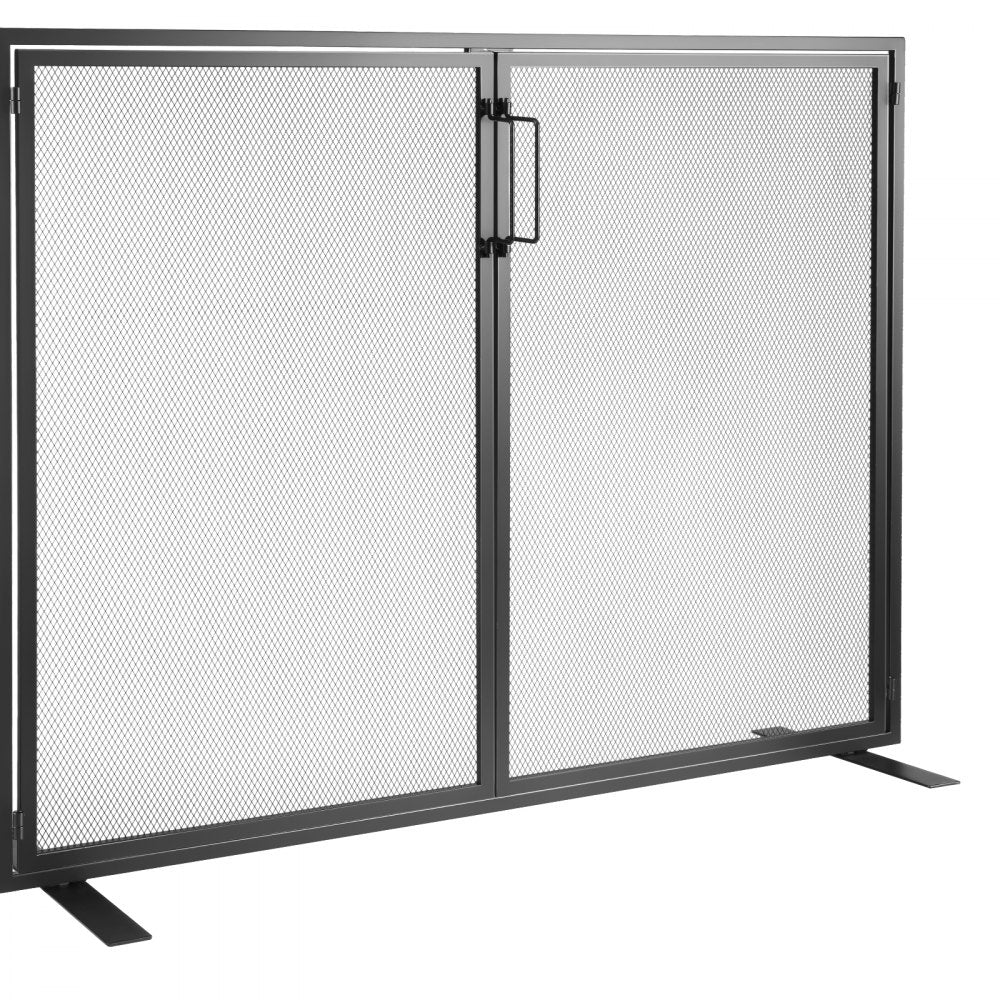 VEVOR Fireplace Screen 1 Panel with Door, Sturdy Iron Mesh Fireplace Screen, 38.98