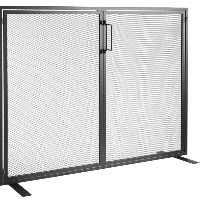 VEVOR Fireplace Screen 1 Panel with Door, Sturdy Iron Mesh Fireplace Screen, 38.98