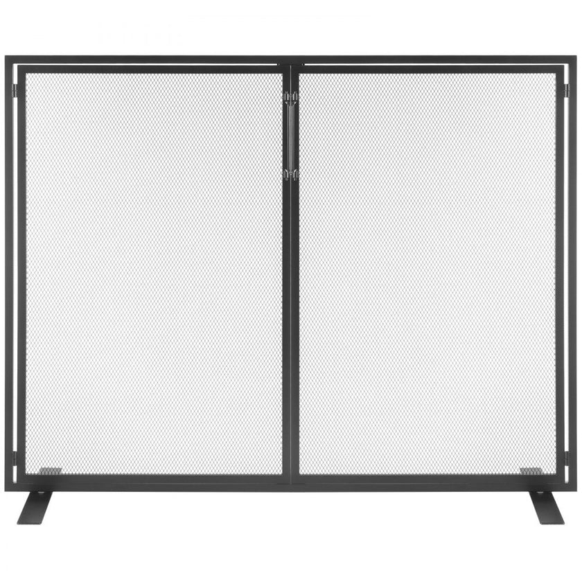 VEVOR Fireplace Screen 1 Panel with Door, Sturdy Iron Mesh Fireplace Screen, 38.98