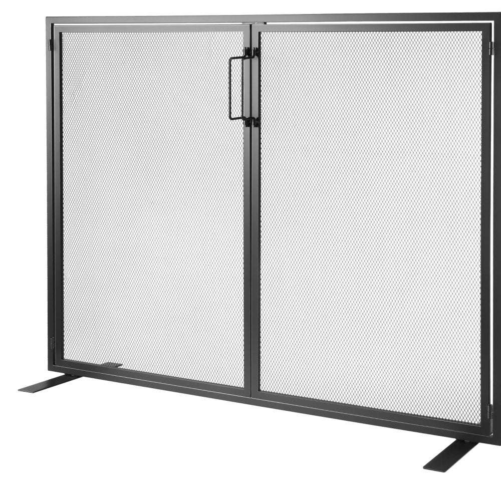 VEVOR Fireplace Screen 1 Panel with Door, Sturdy Iron Mesh Fireplace Screen, 38.98