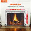 VEVOR Fireplace Screen Single Panel, Sturdy Iron Mesh Fireplace Screen, 35.6